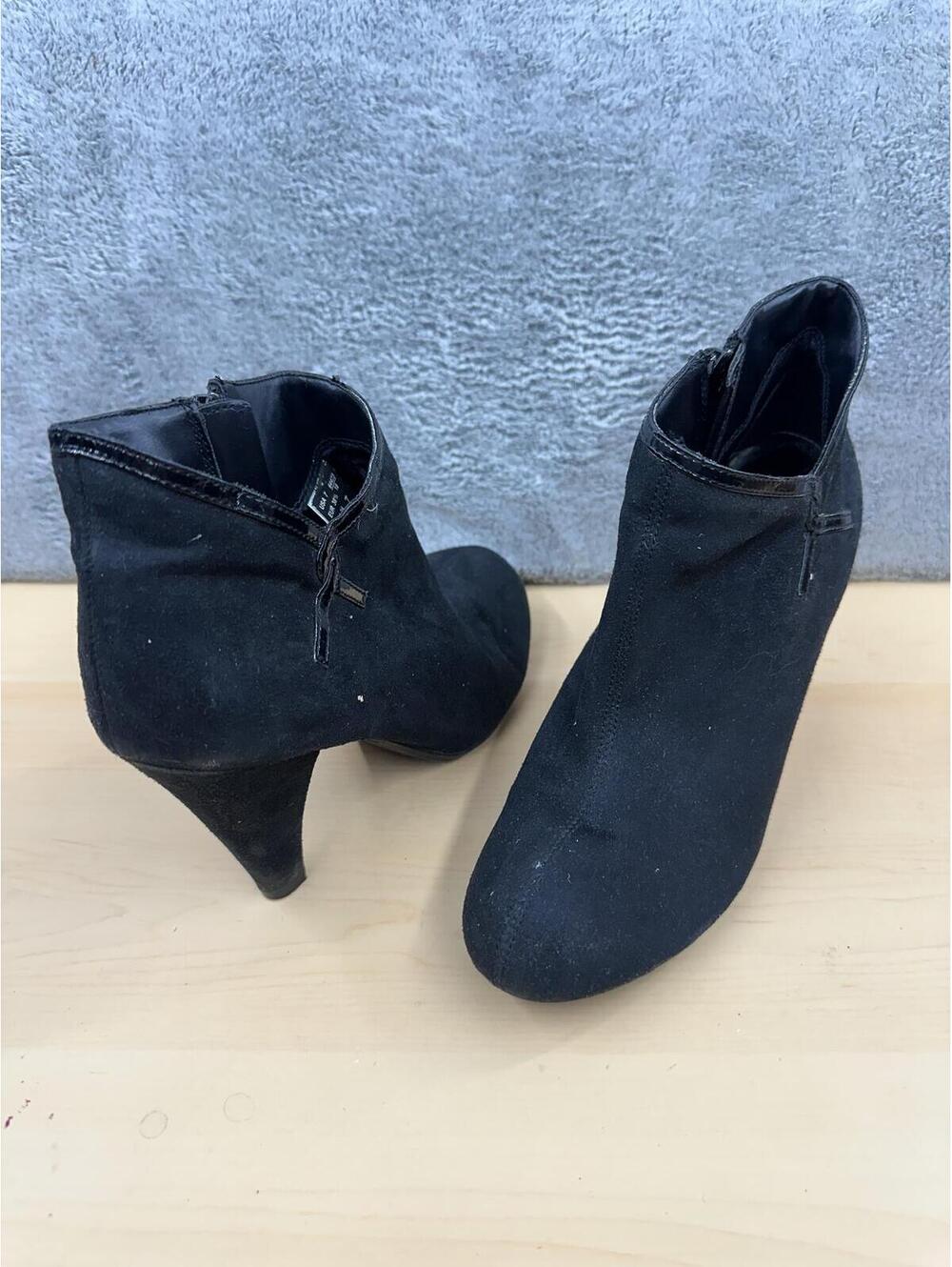Predictions Black Suede Ankle Booties